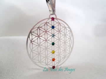 Pendentif Fleur de Vie 7 chakras