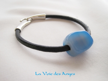 Bracelet Pierre Agate Bleue