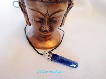 Sodalite Pendentif Pointe Biterminé