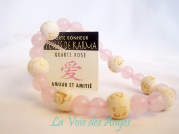 .Bracelet karma Quartz rose