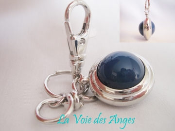 Porte Clef Agate Bleue