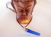 Agate bleue Pendentif Pointe Biterminé