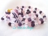 .Mala cristal de roche - améthyste - quartz rose