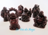 .Lot de 6 BOUDDHAS résine rouge